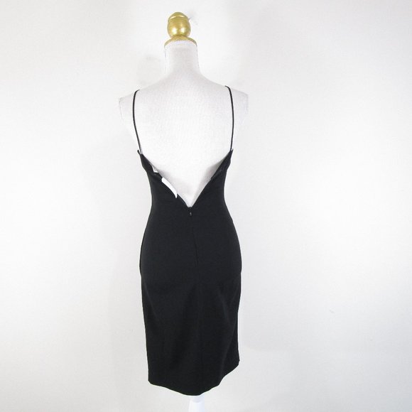 L'Agence Solid Black Spaghetti Strap Sheath Dress 0 - Picture 7 of 12